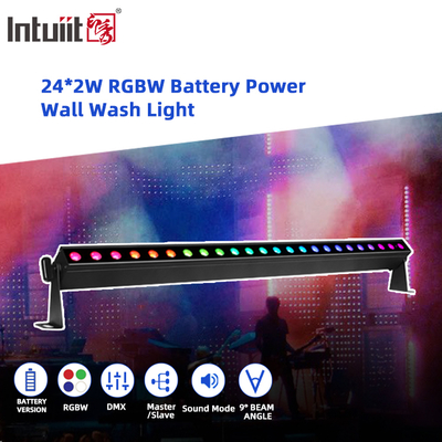 IP20 24x2W RGBW 4σε1 Μπαταρίας Smart Sound-Active Control LED Wall Washer Bar Light