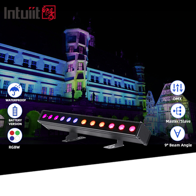 IP65 Ηλεκτρική μπαταρία Led Wall Washer 12pcsx2W Rgbw 4in1 Led bar Light για εξωτερικούς χώρους