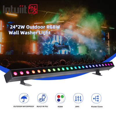 Εξωτερικό κτίριο Led Wall Washer Light IP65 24*2w Αδιάβροχο RGBW Wall Washer Bar DJ Led Pixel bar Φως σκηνικής