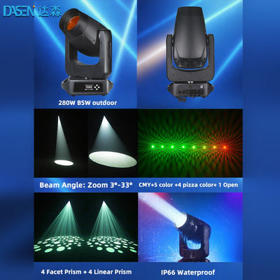 2025 BSW 280W LED Moving Head Stage Light DMX512 Beam Spot Wash 3in1 για DJ Disco Show CMY