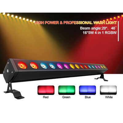 16X 5W RGBW LED Wall Wash Bar DMX512 Έλεγχος Γραμμικό Φωτιστικό για DJ Κήπο IP65 DMX512 Έλεγχος