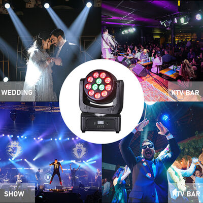 Φαρμακευτική τιμή Mini LED Moving Head 12x8W RGBW 4in1 Wash Stage Light DMX512 Sound Active για μικρές εκδηλώσεις