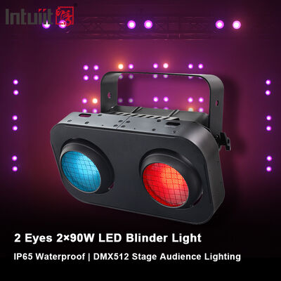 Εξωτερικό φως LED COB Blinder Light 2x90W RGB Amber Warm White IP65 Αδιάβροχο φωτισμό σκηνής DMX512 για επαγγελματικό θέατρο