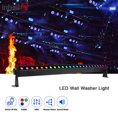Επαγγελματική 9 βαθμών στενή ακτίνα LED πλυντήριο τοίχων 24x2W RGBW 4in1 DMX512 Indoor Linear Wash Light Bar για σκηνική εκδήλωση