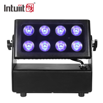 IP65 αδιάβροχο υπαίθριο πλυντήριο 8*15W 4 τοίχων σε 1 οδηγημένο RGBW σκηνικό φως τοίχων μπαταριών